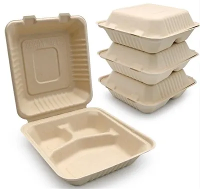 Boîtes d'emballage alimentaire jetable de 9 pouces à 3 compartiments