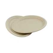 Grande assiette ovale en bagasse 12,5" X 10"