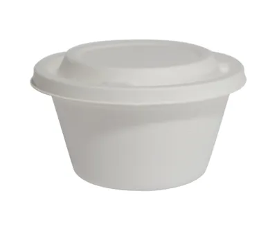 Bol à soupe de moulage de pulpe de fibre de bagasse de canne à sucre écologique jetable biodégradable avec couvercle bol de bagasse de canne à sucre